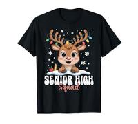 Senior High Squad Reindeer Christmas Lights Winter Kids T-Shirt