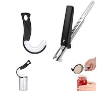 Senior Jar Opener, 2-Pack Easy Grip Bottle & Can Openers for Weak Hands, Leverage Assist Tool with Comfort Handle, Stainless Steel & Plastic for Kitchen