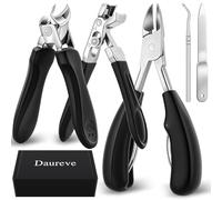 Senior & Men's Heavy-Duty Toenail Clippers for Thick/Ingrown Nails - Angled Wide-Jaw Design with Sharp Blades, Nail Catcher & Extra-Long Handles