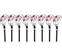 Senior Mens Majek Golf All Hybrid Complete Full Set which Includes #3 4 5 6 7 8 9 PW Senior Flex Graphite Shafts with K5 Design Midsize Grips Right Handed New Utility “A” Flex Clubs