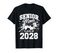 Senior Mom Class of 2028 Coquette Bow Soccer Graduation T-Shirt