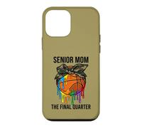 Senior Mom The Final Quarter Basketball Camo Coquette Bow Case for iPhone 12 mini