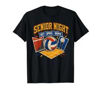 Senior Night Volleyball Set Spike Serve Grunge Player Value Graphic T-Shirt, Men, Black, L
