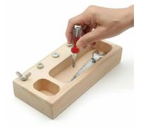 Senior Screw Busy Board for Elderly Adults with Nuts, Bolts, Wing Nuts, Screwdriver and Wrench, Hand Eye Coordination and Fine Motor Skills Activity, Cognitive Thinking