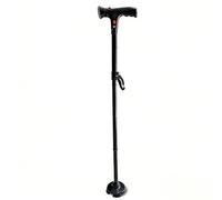 Senior Security Walking Stick Thin Aluminum Quadrilateral Bright LED and Crisis Sound Alert Motion Aid Against Slip Stick