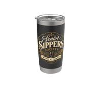 Senior Sippers Society Wine at Noon Fun Stainless Steel Insulated Tumbler