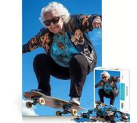 Senior Skateboarder 1000 Piece Jigsaw Puzzles for Adults Jigsaw Memory Gain Stress Release Design Assembly Xmas Gift (38x26cm)