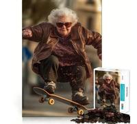 Senior Skateboarder 1000 Piece Jigsaw Puzzles for Adults Teenagers Wise Think Toy Stress Relief Clear Cut (50x75cm)