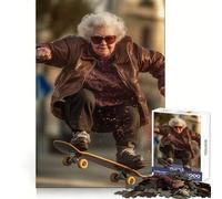 Senior Skateboarder Jigsaw Puzzle 1000 Piece for Teenagers Logic Train Toy Light Relax Smooth Cut Wall Art Decor (38x52cm)