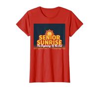 Senior Sunrise 2025: The Beginning of The End T-Shirt, Women, Red, 3XL