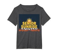 Senior Sunrise 2025: The Beginning of The End T-Shirt, Women's Plus, Dark Heather Grey, 5X