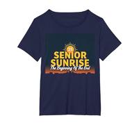 Senior Sunrise 2025: The Beginning of The End T-Shirt, Women's Plus, Navy, 6X