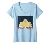 Senior Sunrise 2025: The Beginning of The End V-Neck T-Shirt, Women, Baby Blue, S