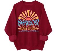 Senior Sunrise 2026 Sweatshirt High School Senior Class Of 2026 Hoodie Retro Boho Colorful Shirts Unisex Claret