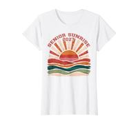 Senior Sunrise 2027 High School First Day Boho Varsity Value Graphic T-Shirt, Women, White, S