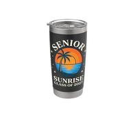 Senior Sunrise Class of 2027 Palm Tree Beach Sunset Stainless Steel Insulated Tumbler
