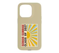 Senior Sunrise Class of 2027 Retro Groovy Japanese Poster Case for iPhone 15 Pro