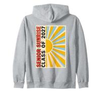Senior Sunrise Class of 2027 Retro Groovy Japanese Poster Zip Hoodie