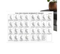 Senior Workout Chart - Paper 12x18inch Chair Exercise Chart Illustrated Full-Body,Senior Exercise Charts Wall Poster | For Women Men Beginner Elderly Fitness Stretching Mobility Balances