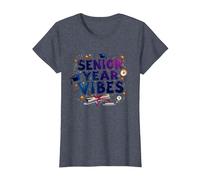 Senior Year Vibes Graduation Celebration Gift T-Shirt, Women, Heather Blue, XL