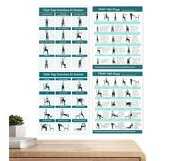 Senior Yoga Chart, Chair Pose Cards, 4-Piece Set With Durable Feature, Fitness Exercise Position Tool, Modern Wellness Style, Flexibility Balance Guide For Beginners Home Gym Office