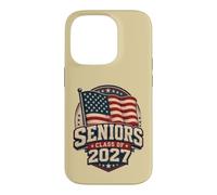 Seniors Class of 2027 American Flag Graduation Case for iPhone 14 Pro