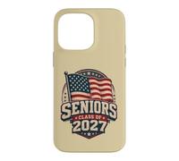 Seniors Class of 2027 American Flag Graduation Case for iPhone 14 Pro Max