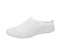 Seniors Shoes Women Winter Breathable Woven Walking On Shoes Foam Arch Support Hands In-Sneakers Shoes Women Rome, White, 8.5 UK