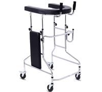 Seniors Upright Walker with Shoulder Support - Adult Progressive Mobility Aid with Seat & Wheels - Medical Rollator for Disabled