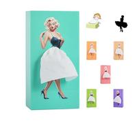 SENIURIS Beautiful Girl's Long Skirt Tissue Box, Creative Cartoon Tissue Cover Case Paper Dispenser for Home Office and Car. (Greenish-Blue)