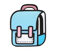 SENIURIS Cute Kids Cartoon Backpack for Boys and Girls, Toddler 2D Drawing Style Comic Fun weird School Pack Bag., Light Blue, L, Duffel Backpacks