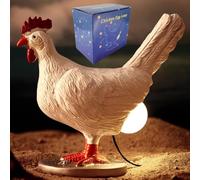 SENIURIS Resin Chicken Egg Night Light with Color Box, Easter Egg Lamp for Hollown and Christmas., White