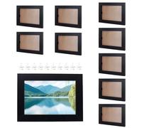 SENJEOK 10 PCS 6 x 4 Inch/ 15 x 10cm Black Picture Frames, 7 x 5 Inch/18 x 13cm Wall Photo Frame for A6 Tabletop, Wall Mounting