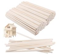 SENJEOK 100 PCS 30cm/12 Inch Wooden Dowels Rods, 10mm Round Wood Sticks for Craft, DIY, Decorative