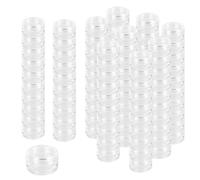 SENJEOK 100 PCS 3ml Sample Jars with Lids, 3g Small Clear Empty Storage Pots, Mini Plastic Travel Containers for Make Up