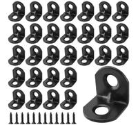 SENJEOK 100 PCS Black Right Angle Bracket with 200 Screws, 19 x 19 x 18mm L Shaped Bracket, 90 Degree Corner Brace for Wood
