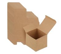 SENJEOK 100 PCS Small Brown Gift Boxes, 7 x 7 x 7 cm Mini Kraft Square Present Boxes for Wedding Favours, Birthday, Parties, Holiday Gifts