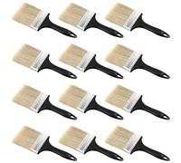 SENJEOK 12 Pcs 4 Inch Paint Brush, 100mm Draw Paint Brush with Black Plastic Handle for Staining Varnish Painting