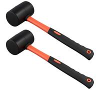 SENJEOK 2 Pcs 24oz Rubber Mallet, Red and Black Mallet Hammer for DIY Camping Woodworking