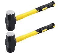 SENJEOK 2 PCS 3 LB Sledge Hammer with Fibreglass Handle, 36 x 11.5 x 4.5 cm Club Lump Hammer for Gardening, Camping, Building