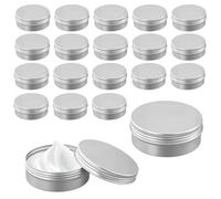 SENJEOK 20 PCS 120 ml Aluminium Tins, 4 oz Silver Round Metal Tins Jar for Makeup, Candle Making, DIY Craft