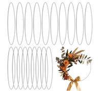 SENJEOK 20 PCS Metal Craft Rings, 20cm Dream Catcher Rings, Silver Round Floral Hoops for DIY Macrame, Home Decor