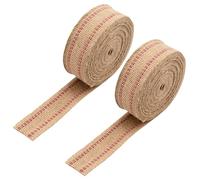 SENJEOK 2PCS Jute Webbing Tape, 5cm x 10 m Burlap with Red Line, for Upholstery and Craft