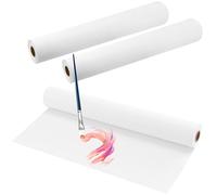 SENJEOK 3 PCS Large White Drawing Paper Roll, 44cm x 25m Painting Art Easel Paper Roll for Drawing, DIY, Craft Wrapping
