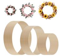 SENJEOK 30 PCS Wooden Floral Hoops, 3 Sizes Bamboo Macrame Rings for Floral Wreath Making, DIY Wedding Decor and Home Crafts, 20 cm, 26 cm, 30 cm