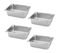 SENJEOK 4 Pack 1/2 Hotel Pans, 4 Inch Deep Steam Table Pan Half Size, 201 Stainless Steel Restaurant Pan, Anti Jam Steam Pan for Buffet Event Catering Supplies