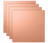 SENJEOK 4 Pcs 100 x 100mm Copper Sheet, 1mm Thick, Metal Plate 4 x 4 Inch for Craft and DIY