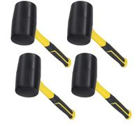 SENJEOK 4PCS 16oz Rubber Mallet, 500g Small Rubber Hammer for Paving, Camping, Carpenter