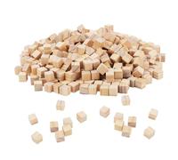 SENJEOK 500 PCS 10mm Mini Wooden Cubes, 1cm Small Unfinished Square Wood Blocks for Craft, DIY Art Decoration