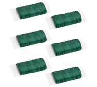 SENJEOK 6 Rolls 22 Gauge Green Florist Wire, Flexible Paddle Metal Floral Wire for Wreaths, Wedding Decor, Craft DIY, 0.7 mm x 35 m